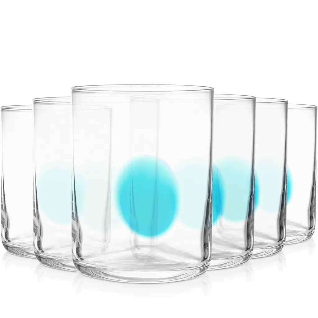 Konsimo Gläser Glas 6tlg. Trinkglas handgefertigt "KROG", Blau, Porzellan, Maritimen, 410 ml | 8x10,5 cm